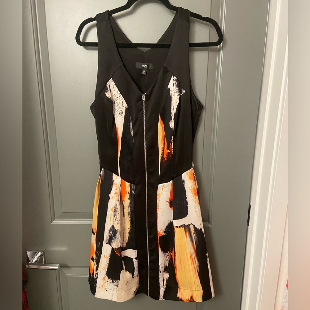 Mini black and orange dress